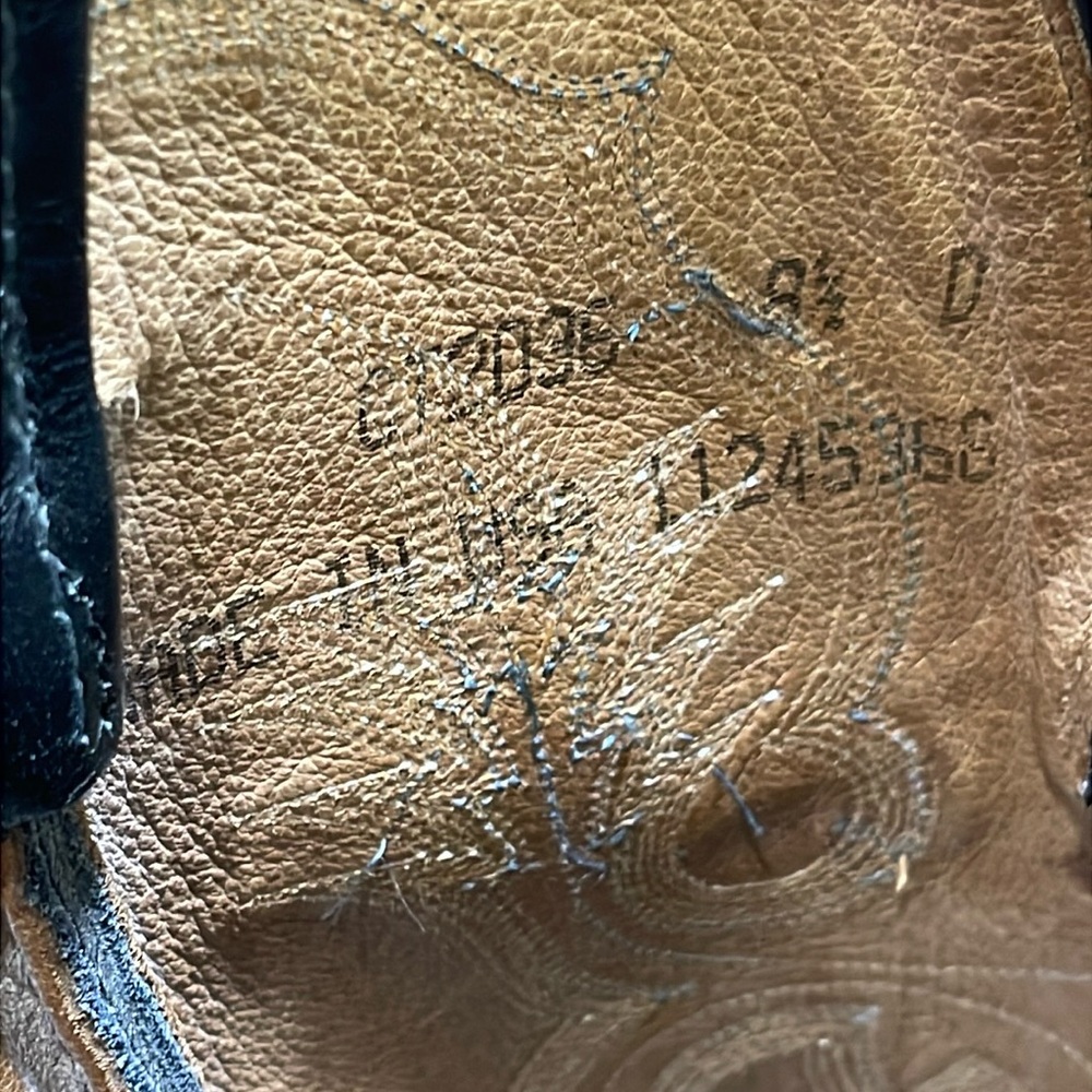 Men's Tony Lama Boot, Black Bullhide, Stockman Western CT2036 Size 9B *Details* - Picture 11 of 16